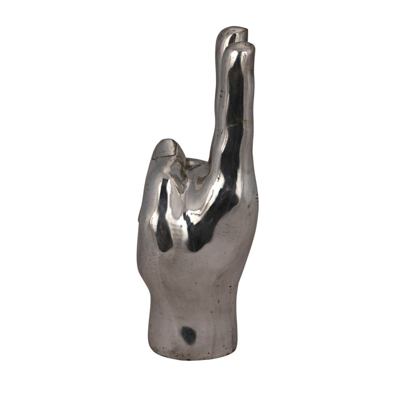 Lusk Peace Sign Sculpture, Silver
