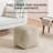 Marta 20" Cream Checkered Upholstered Pouf Ottoman-117292677