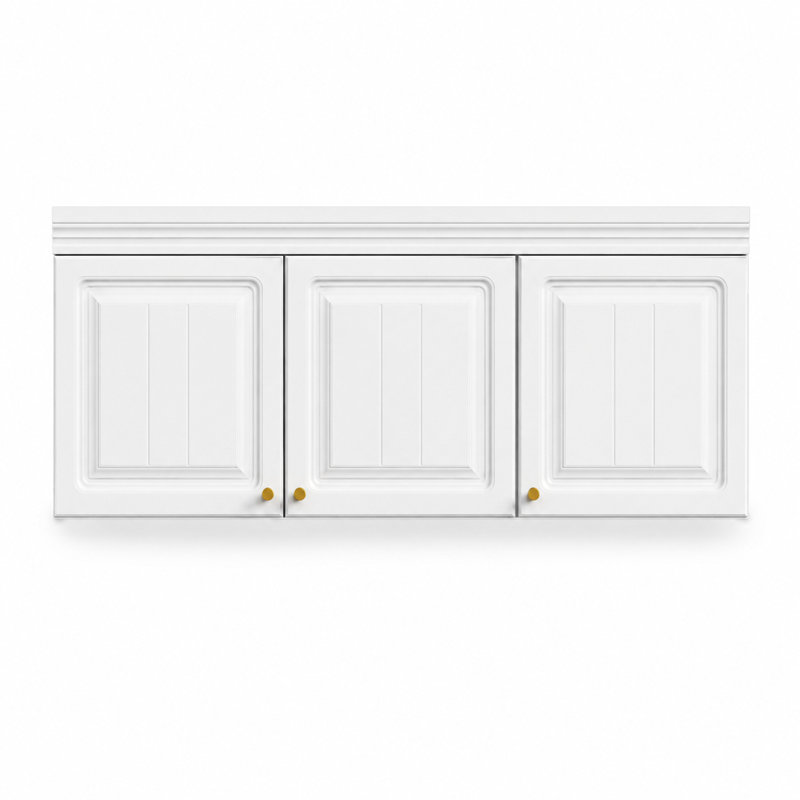 Ensemble de 2 armoires de rangement suspendues de 110,2 po de largeur, avec 7 portes et moulures couronnées