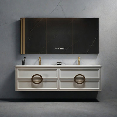 Armoire de salle de bain à double vasque de style américain