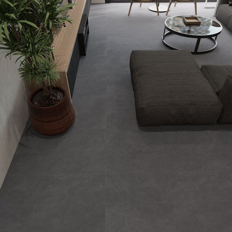 Nextar 12" x 24" Limestone Look Matte Porcelain Tile, Gray