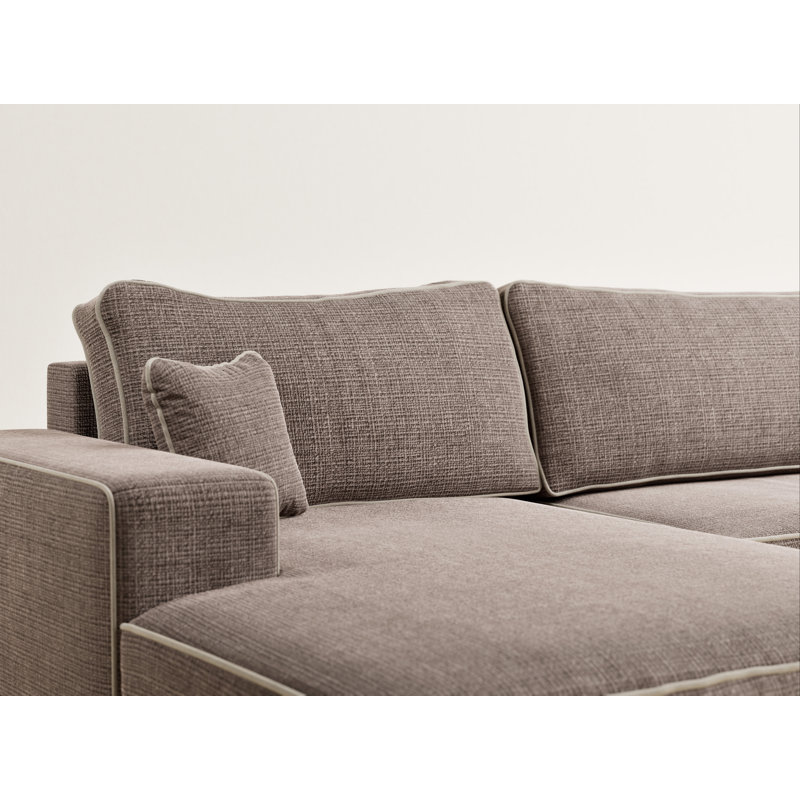 6 Seater Reclining Corner Sofa , Brown/Beige