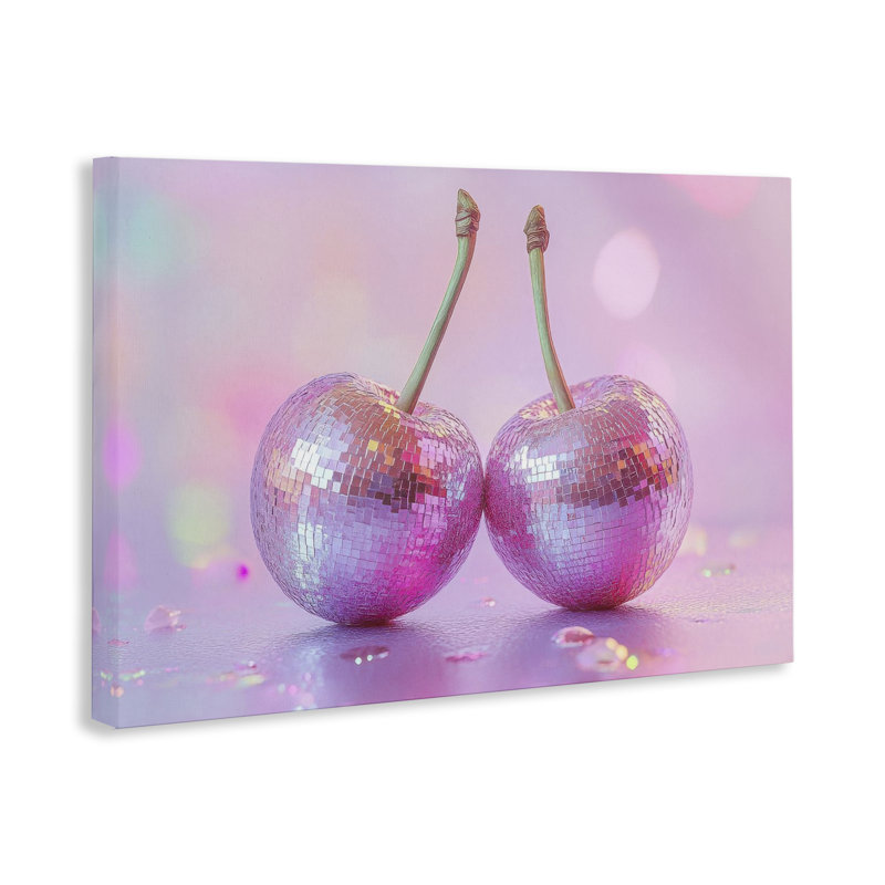Toile pastel et cerise disco, design par LSR Creative Studio, H 16 po x l 24 po