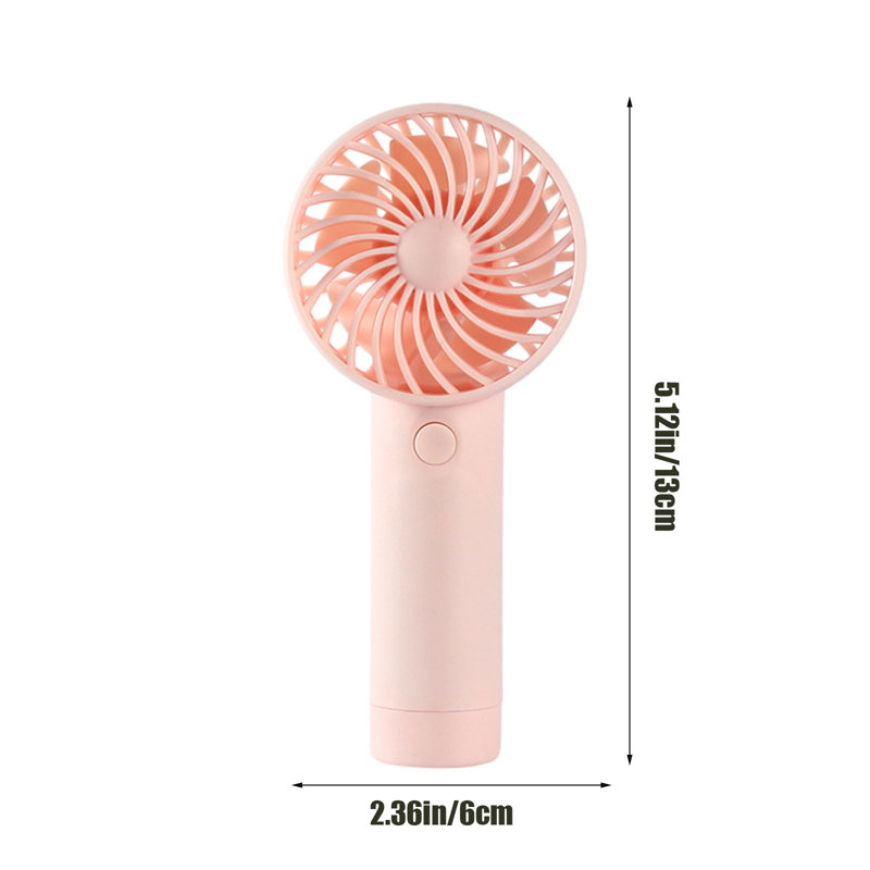 Petit ventilateur portatif rechargeable USB à trois vitesses kbndieu, Rose