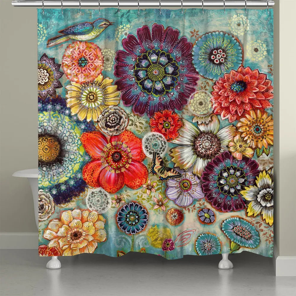 Red Barrel Studio® Trumann Blue Bird Boho Single Shower Curtain ...