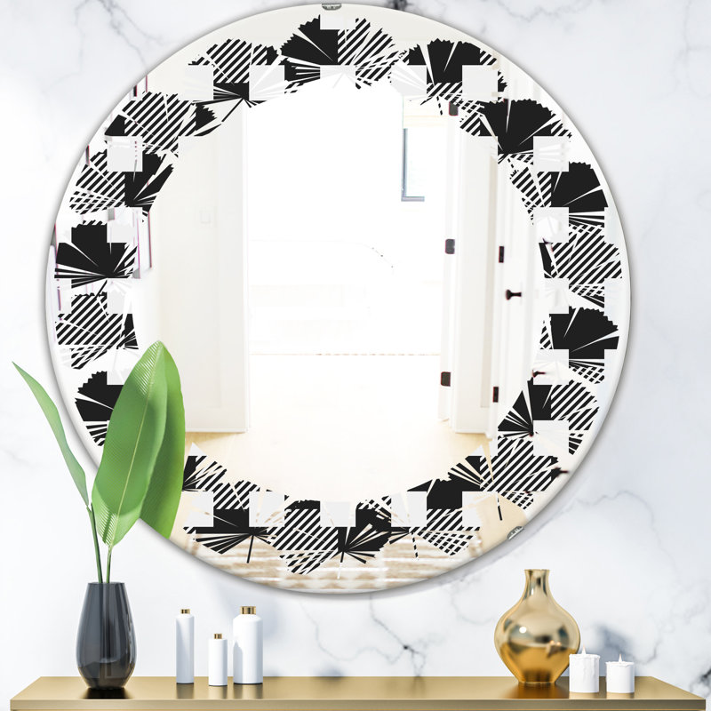 Miroir mural géométrique sans cadre ii feuilles, H 31,5 po x l po