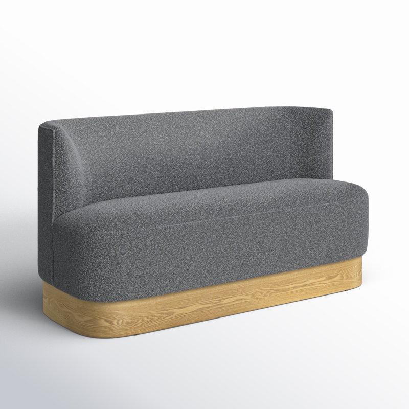 Kenta Polyester Upholstered Bench, Charcoal