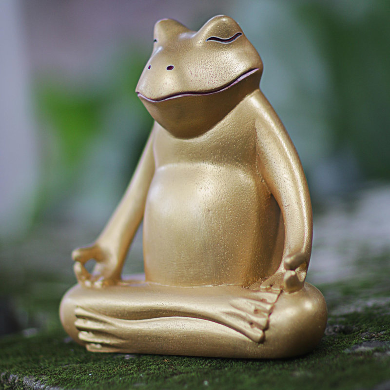 Figurine en bois Peaceful Frog