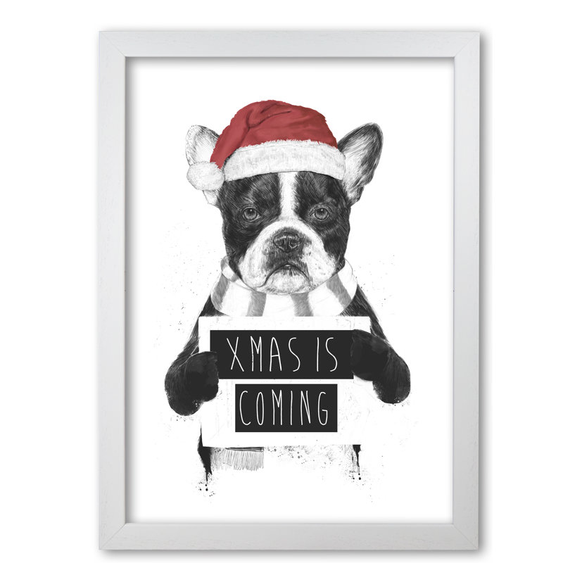 Xmas is Coming 1 Piece Wall Art, 29.7 cm H x 21 cm W x 5 cm D, White Grain