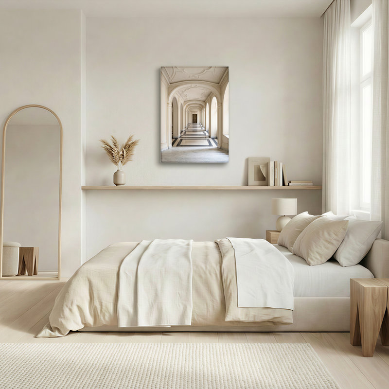 Art mural sur toile Gallery Wrap pour le salon, la chambre à coucher, le bureau ou le vestibule - décoration murale décorative avec couloir architectural