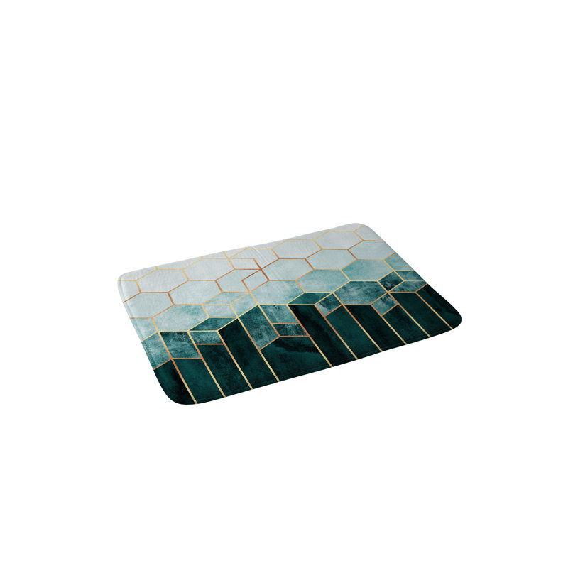 Non-Slip Bath Mat, Blue / Black