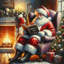 Cozy Hearthside Stories: Santa's Christmas Tales - Impression sur toile tendue-1113035733