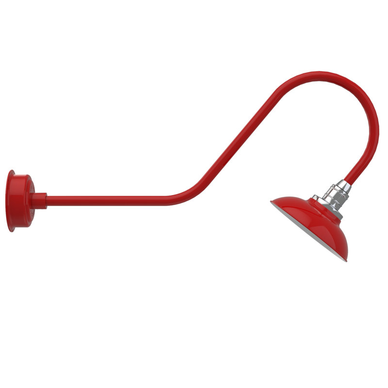 Luminaire de grange d’extérieur à del Ludwicka, H 12 po x l 10 po x P 36 po, Rouge cerise