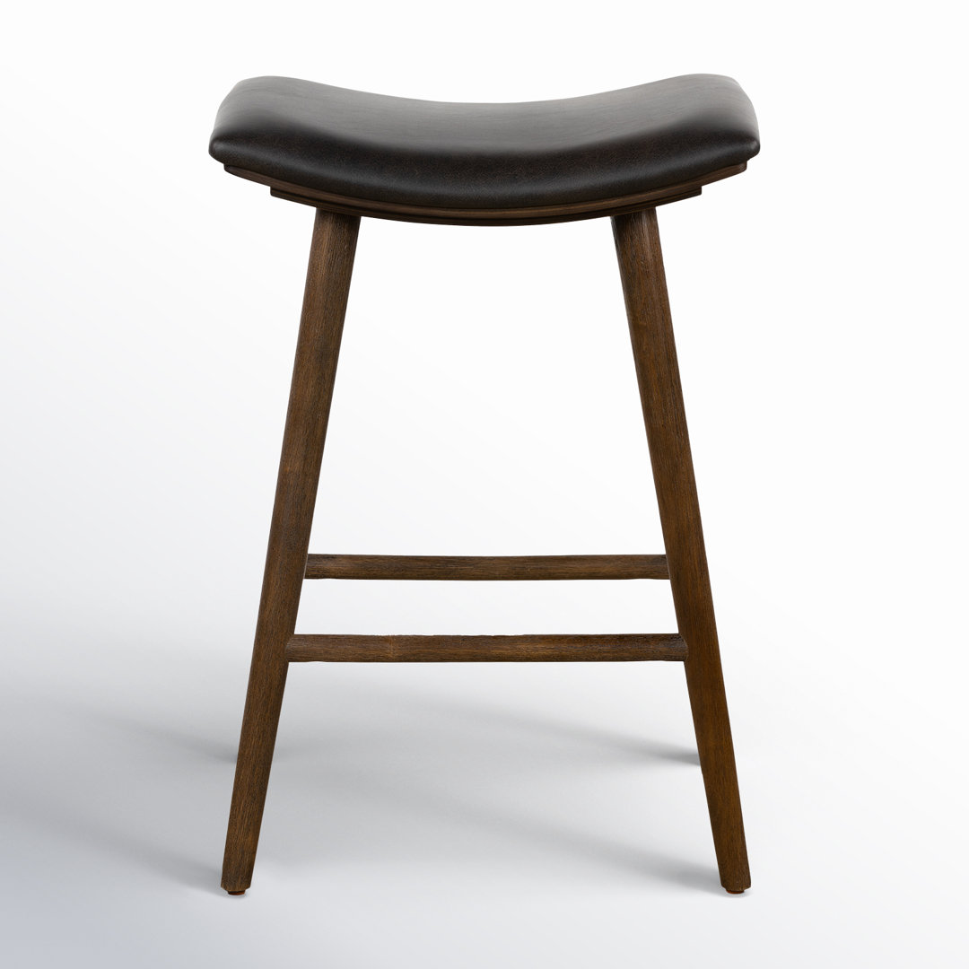 Schaeffer Upholstered Counter Stool with Solid Wood Frame Birch Lane™ Seat 