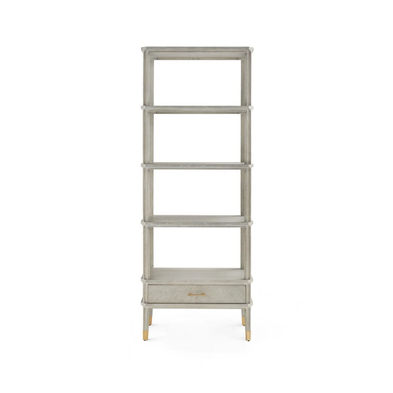 Bertram Solid Wood Etagere, Gray