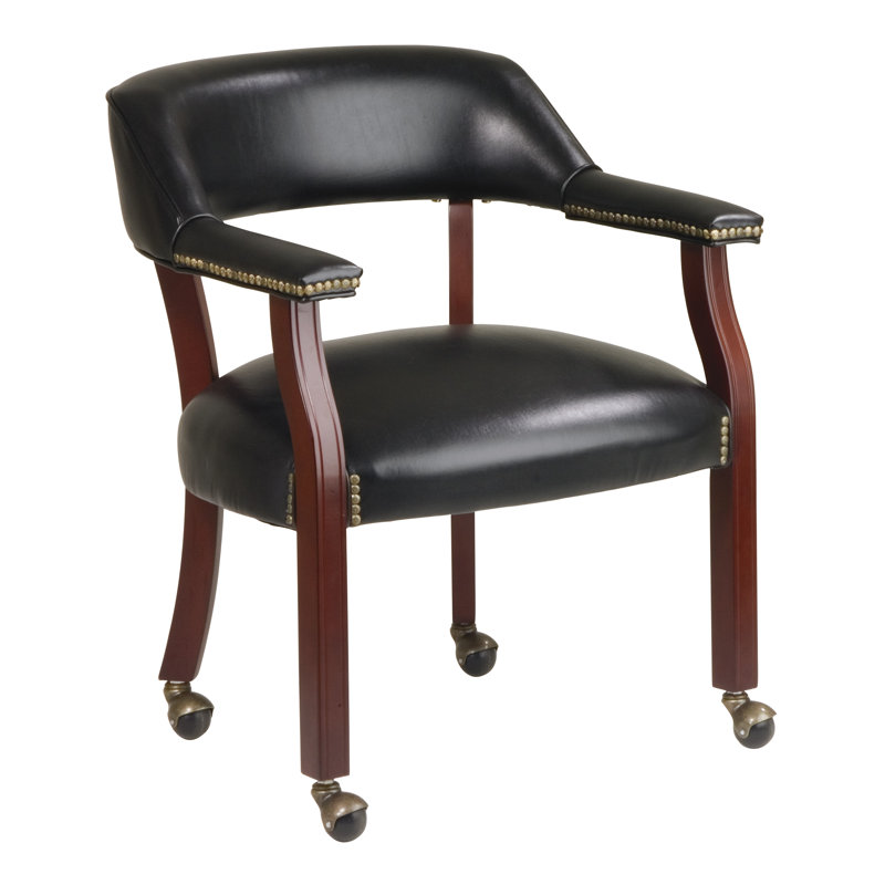 Hannibal 25.25" Wide Armchair, Black Vinyl, Not Included