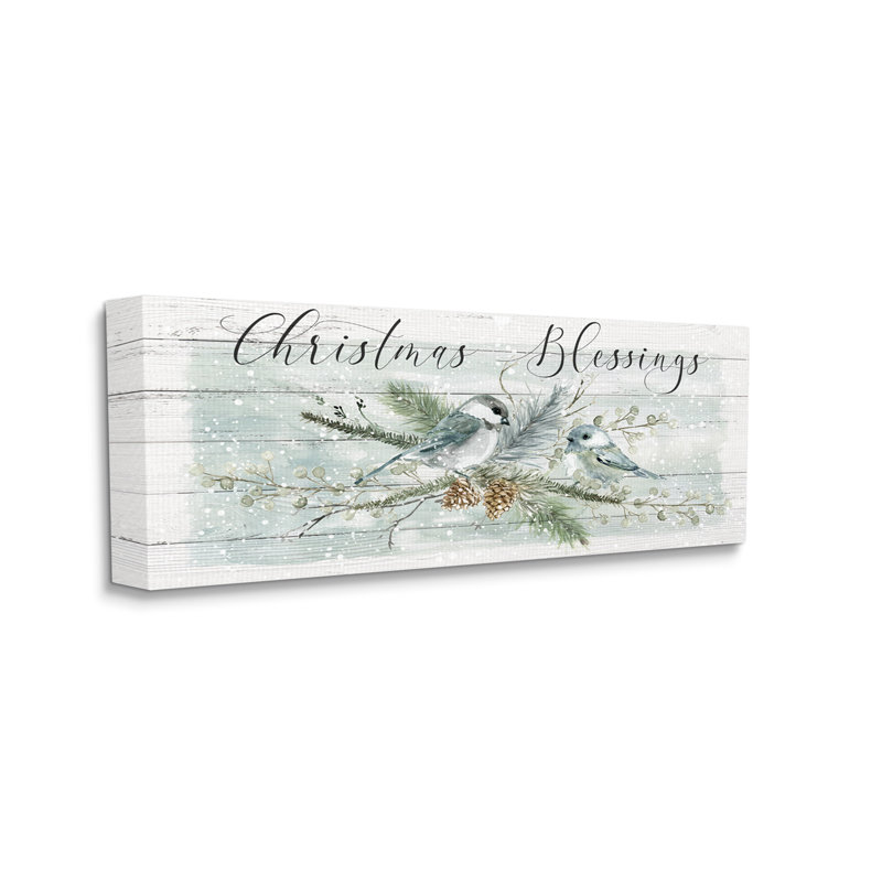The Holiday Aisle® Rustic Christmas Blessings Canvas Wall Art Design By Carol Robinson, L 48 po x H 20 po
