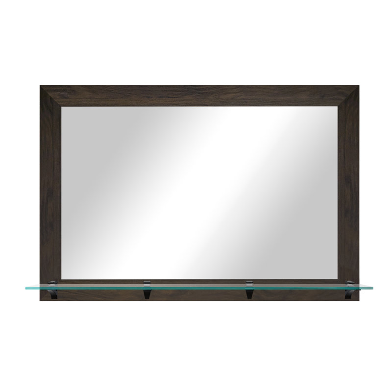 Miroir d'appoint Mowery, 27 po x 54,50 po, Brun foncé / noir