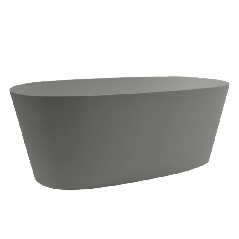 59.38'' x 30'' Freestanding Soaking Resin Bathtub, Matte Gray