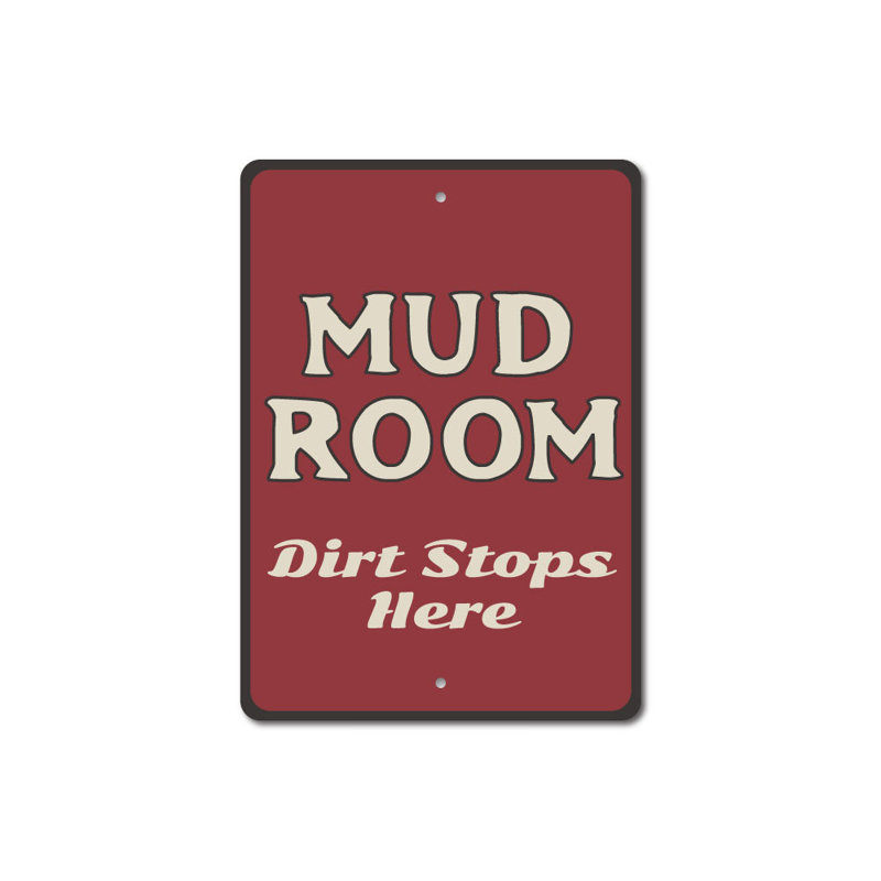 Enseigne en aluminium Mud Room, H 14 po x l 10 po x P 0,04 po