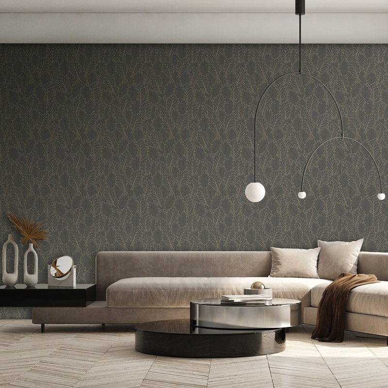 Papier peint feuilles Quercus, Gray
