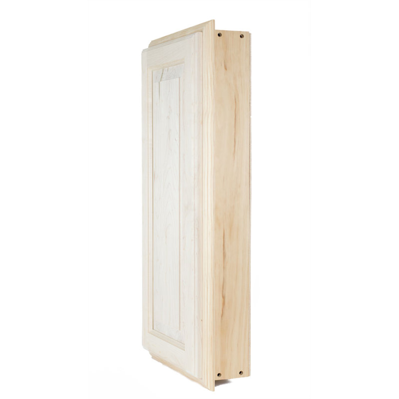 Solid Wood Bathroom Cabinet, Unfinished, 15.5" W x 31.5" H x 4" D