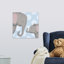 «Elephant Mommy and Baby on Blue», impression-26547956-49378390