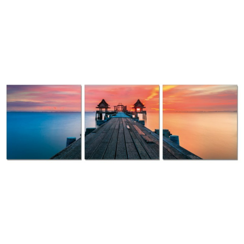 Naturaleza 2 - 3 Piece No Frame Painting on Glass