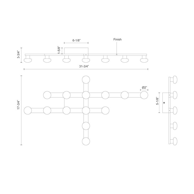 Rezz 14 - Light LED Wallchiere, Brushed Nickel