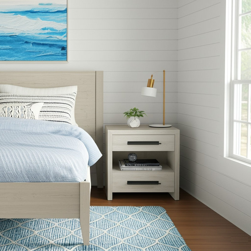 Dwell 2 - Drawer Nightstand, Ivory