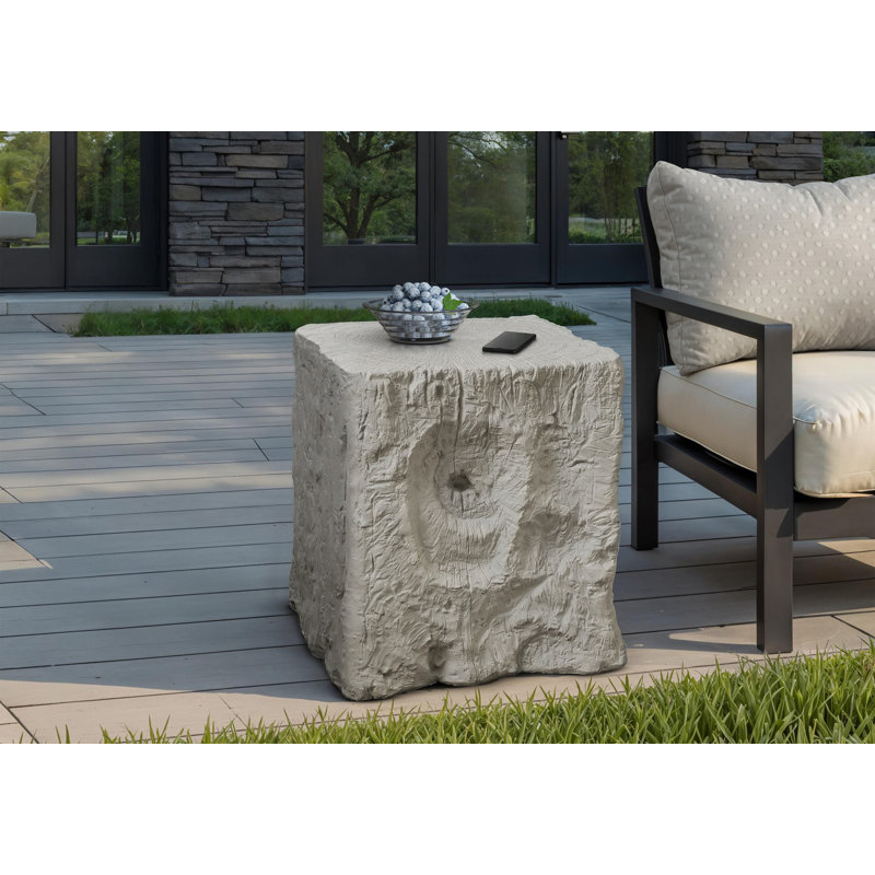 Indoor Or Outdoor Side Table, Square Nightstand, Gray