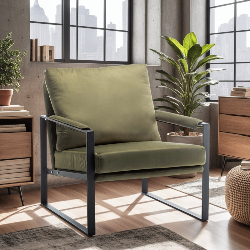 Accent Chair, Sage Green Velvet