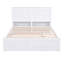 Lit plateforme blanc avec tablettes coulissantes et lit gigogne simple-855781386