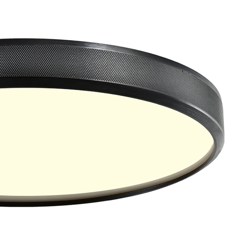 Plafonnier encastré à DEL Farella, H 2 po x l 12 po x P 12 po, Noir brossé satiné