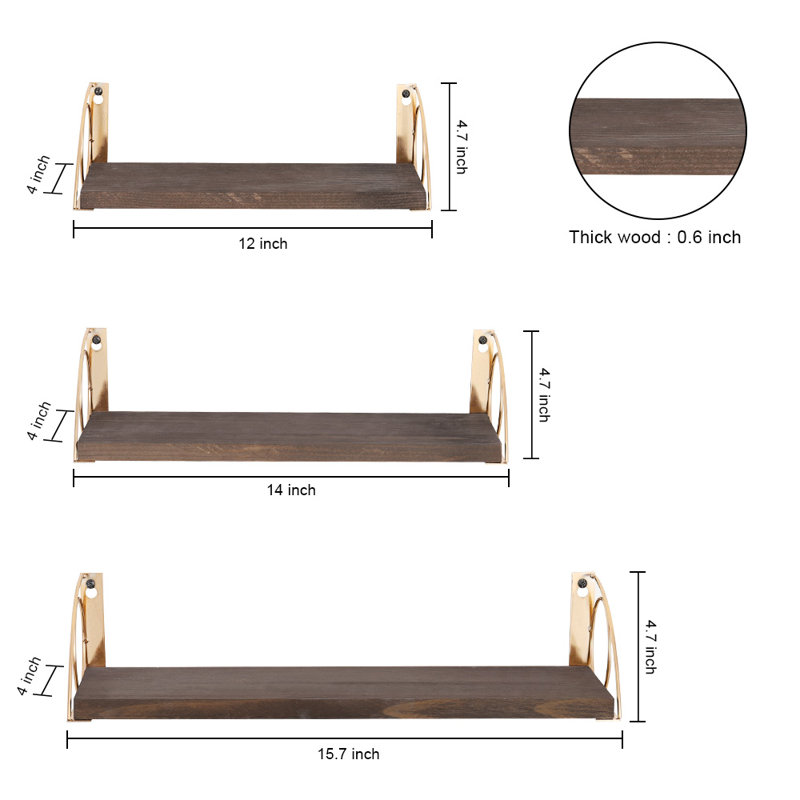 Arykah 3 Piece Square Floating Shelf