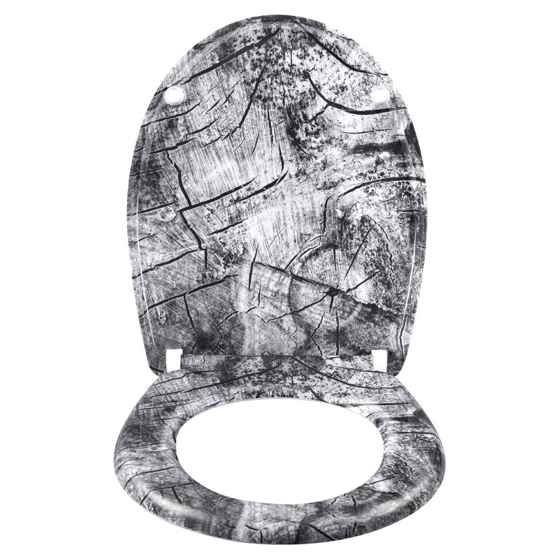 Toilet Seat With Soft-Close Mechanism, Quick Release Function, O-Shaped Toilet Seat With Mounting Fittings, 175Kg Load Capacity