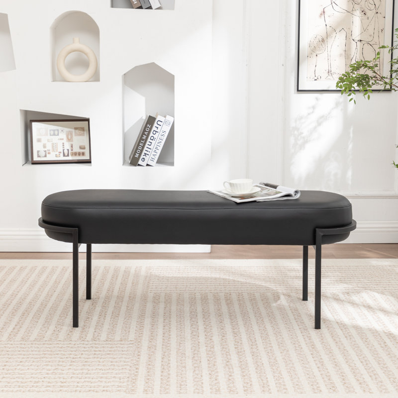 Jolanta Upholstered Bench, Carbon Black