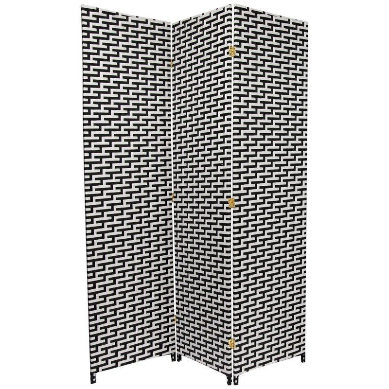 Cloison pliante Willson, 3 panneaux, Noir / blanc