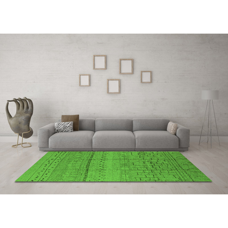 Hansberry Washable Geometric Indoor Rug, Round 3'