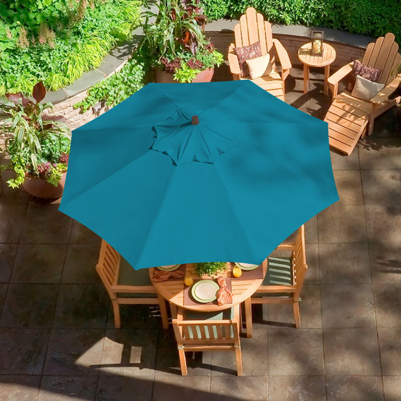 Housse pour parasol de terrasse en tissu 8 pièces Caeleb, Turquoise
