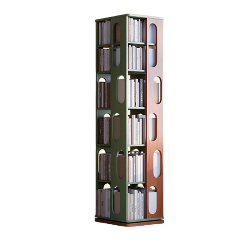 Bibliothèque tournante de style français, (6 tablettes) H 70,87 po x l 17,32 po x P 17,32 po