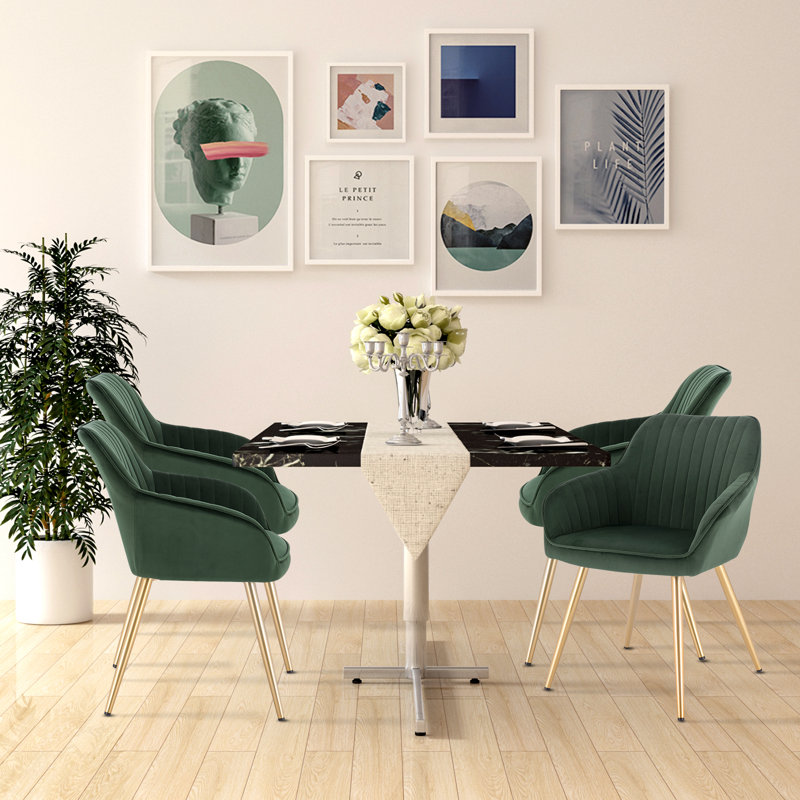 Pelham Upholstered Chair, Dark Green
