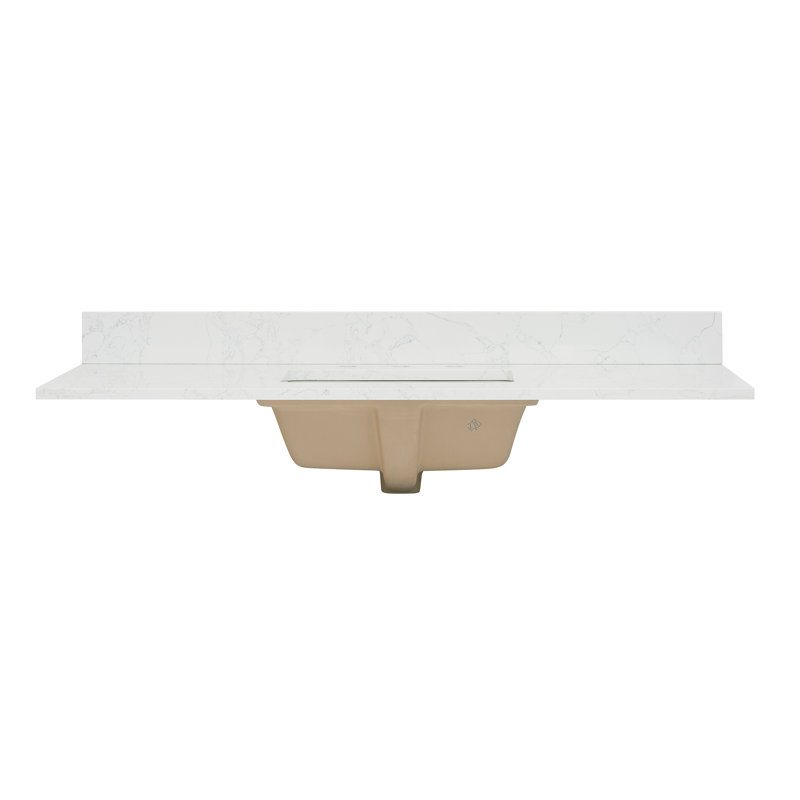 Ceres 49" White Engineered Stone Vanity Top with Sink