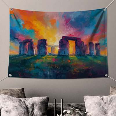 Colorful Stonehenge Painting Wall Tapestry - Stonehenge Wall Decor