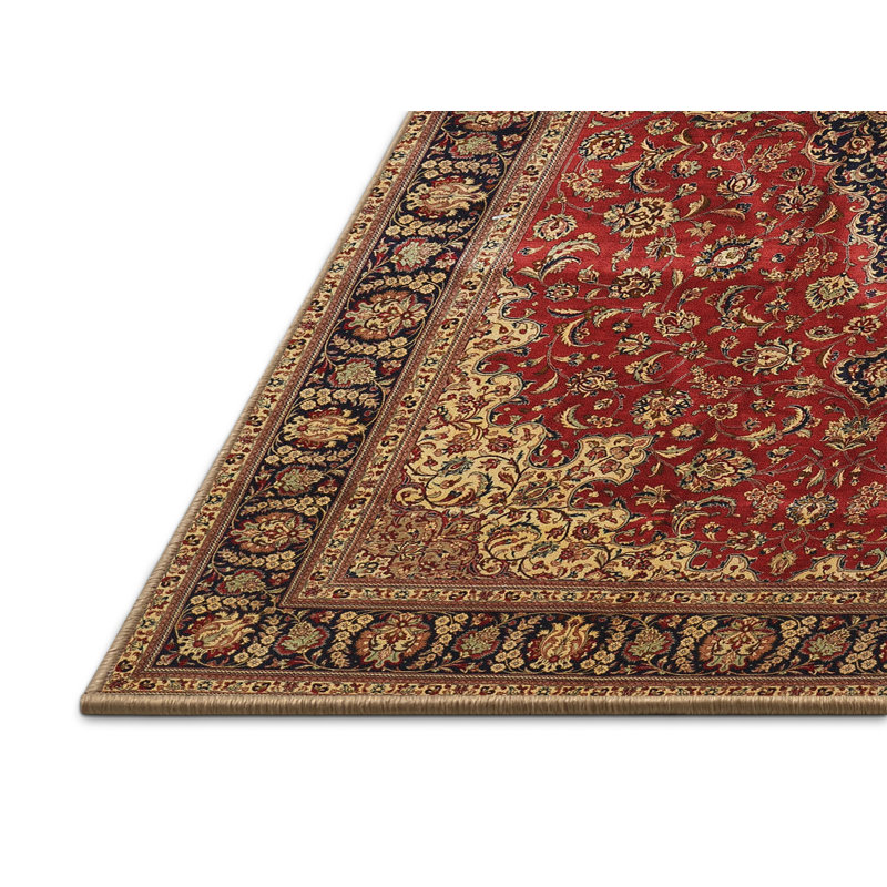 Tapis traditionnel rouge / vert Corryn, Rectangle 2 pi x 3 pi