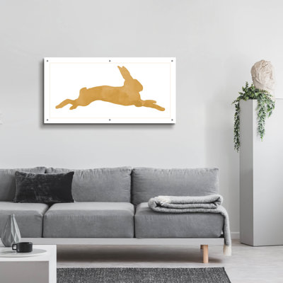  «Gold Bunny» par Erin Clark, art mural en verre acrylique, 48 po x 24 po