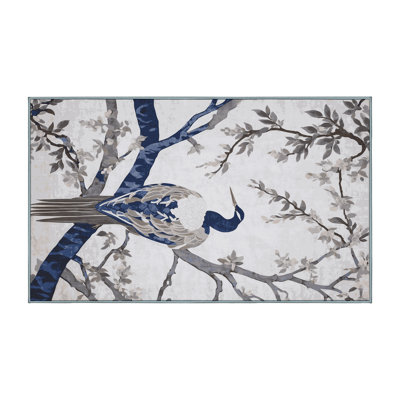 Machine Washable Blue Area Rug