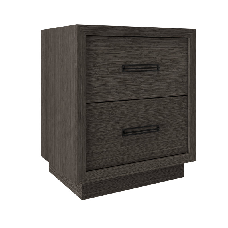 Avalon Two-Drawer Single Bath Vanity, Gray Weathered, Matte Black, 30"