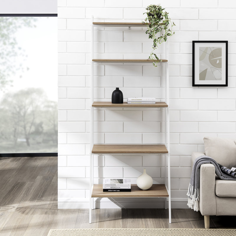 Doniven 182.8 cm H x 71.1 cm W Stainless Steel Ladder Bookcase