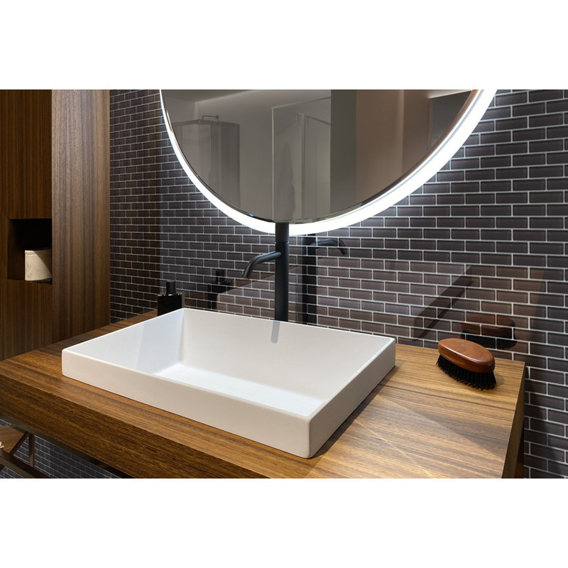 11.9"X 11.9" Polished Glass Brick Tile, Ash Gray